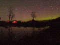 aurora over pond